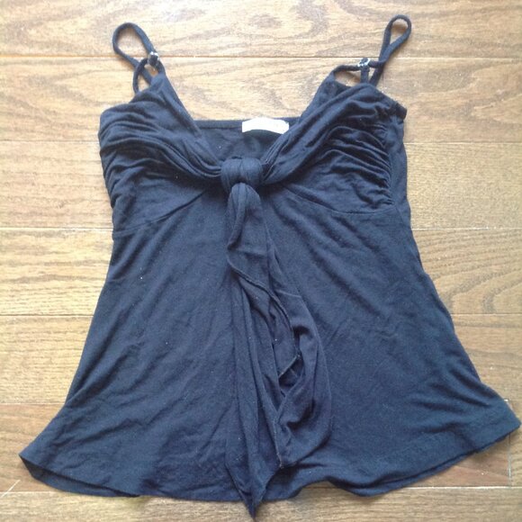 Black Top with tie up bow - Picture 1 of 2